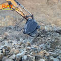 20 ton excavator used vibro hammer ripper to break rock